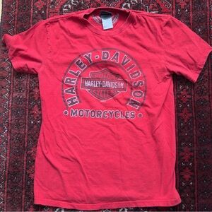 Harley-Davidson Red Motorcycles Logo T-Shirt Men’s Medium